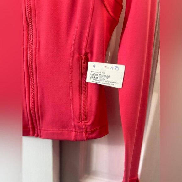 🆕Lululemon🍋 Define Cropped Jacket Colour Glaze Pink Sz 4 - Picture 10 of 10